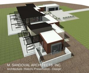 Contemporary House Plan - Birds Eye View 2-25-20 150